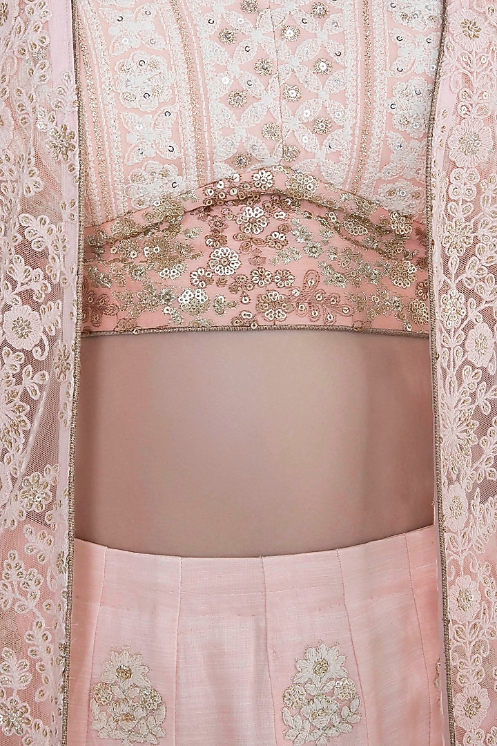 Pink Lucknowi Jacket Wedding Lehenga Set by Sole Affair at Pernia's Pop Up Shop