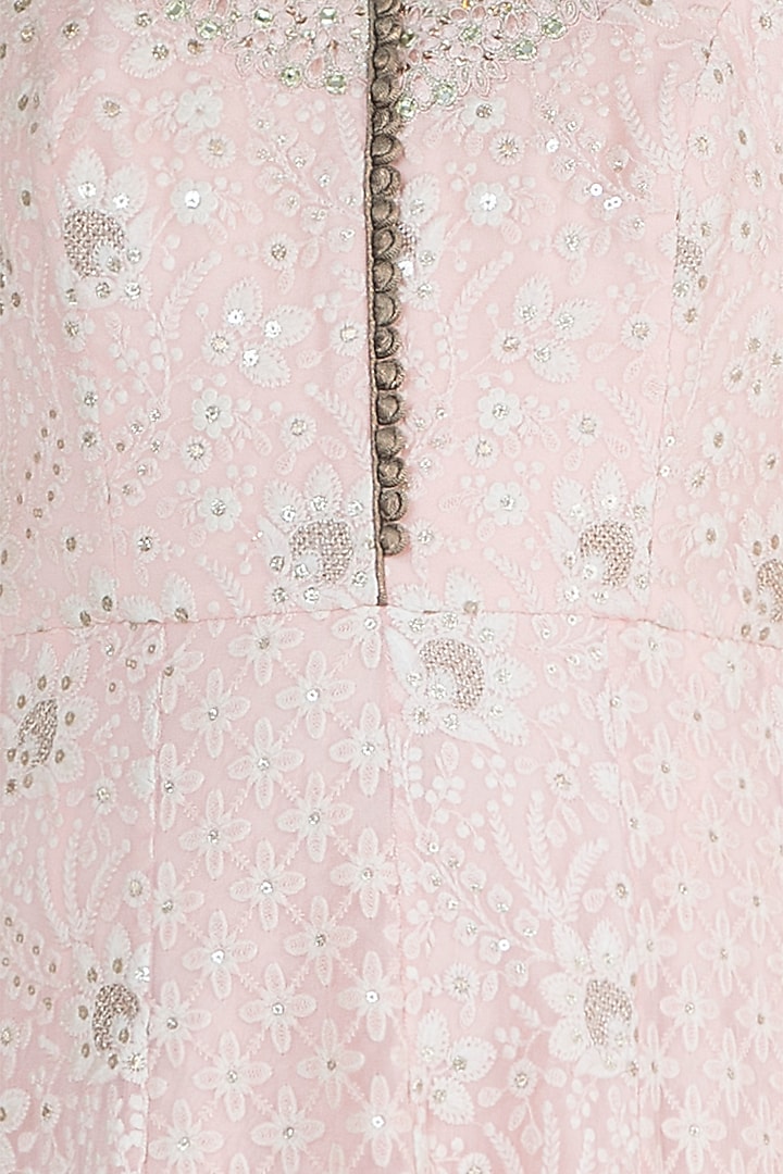 Rose Pink Lucknowi Wedding Anarkali With Dupatta by Sole Affair at Pernia's Pop Up Shop