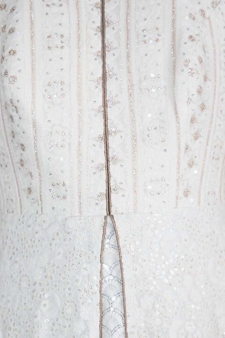 Ivory Anarkali Jacket Engagement Gown With Dupatta by Sole Affair at Pernia's Pop Up Shop