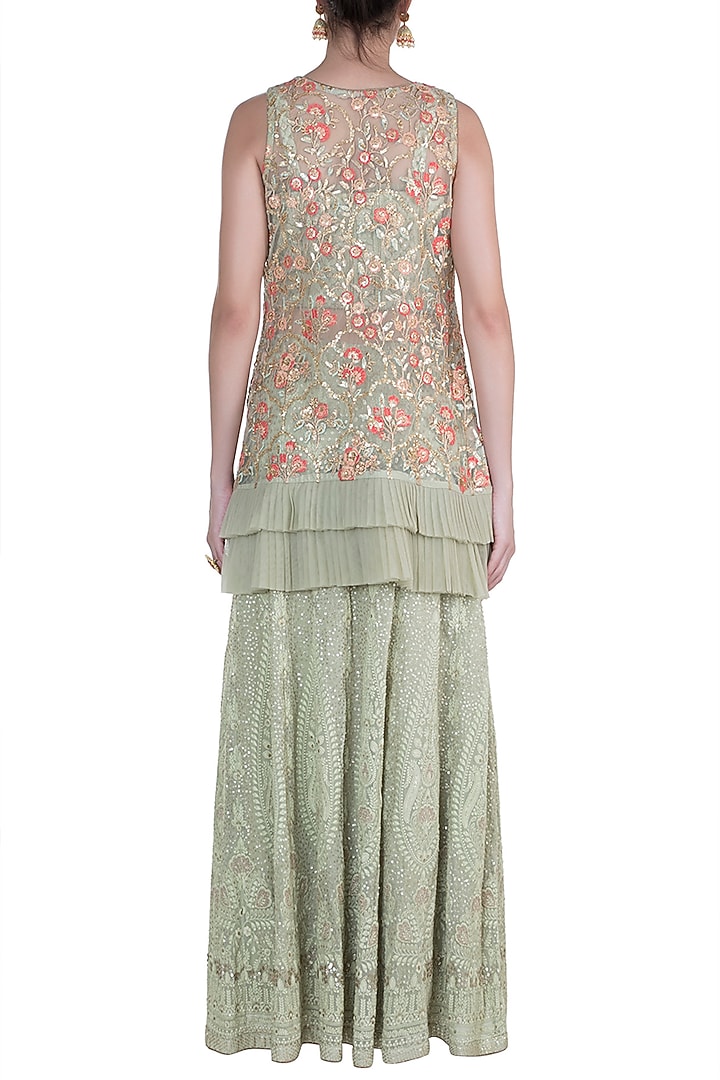 Olive Green Embroidered Jacket Wedding Lehenga Set by Sole Affair at Pernia's Pop Up Shop