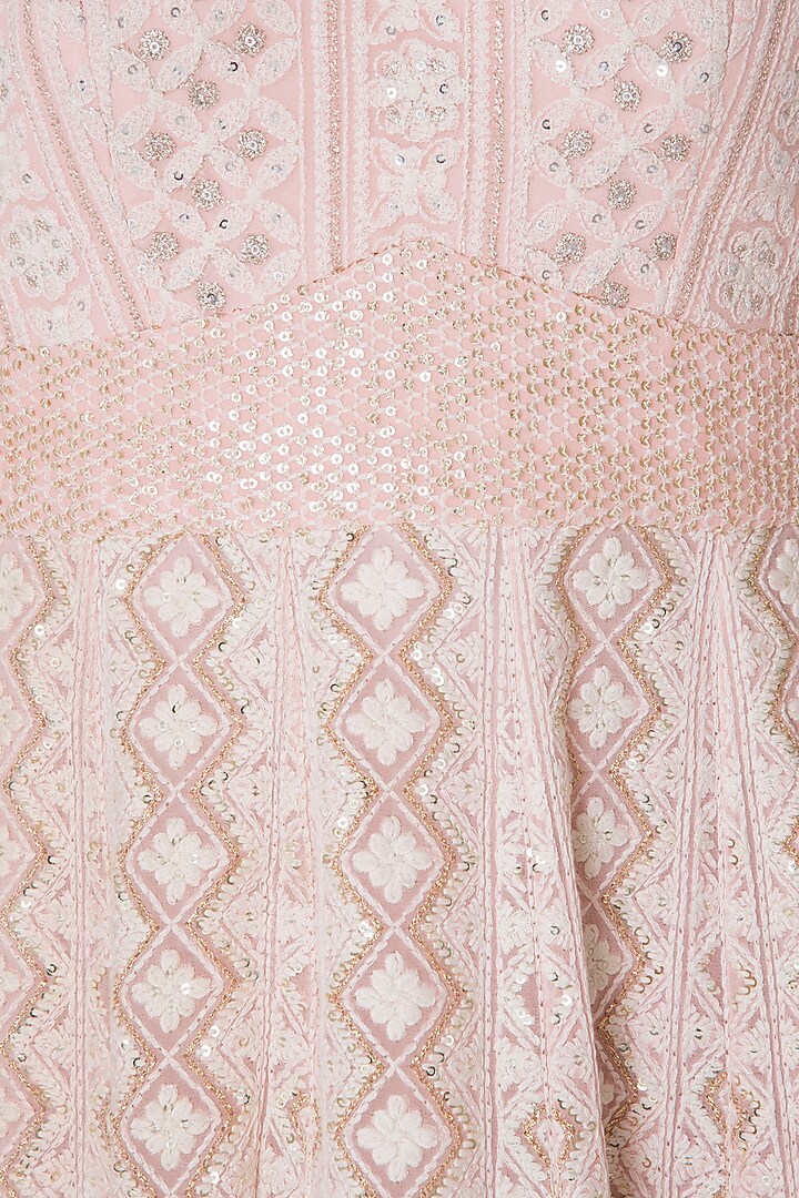 Rose pink embroidered lehenga set available only at Pernia's Pop Up Shop.