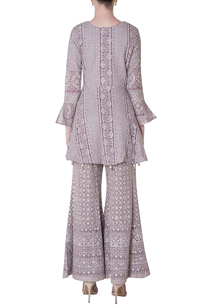 Embroidered Lilac Kurta With Pant