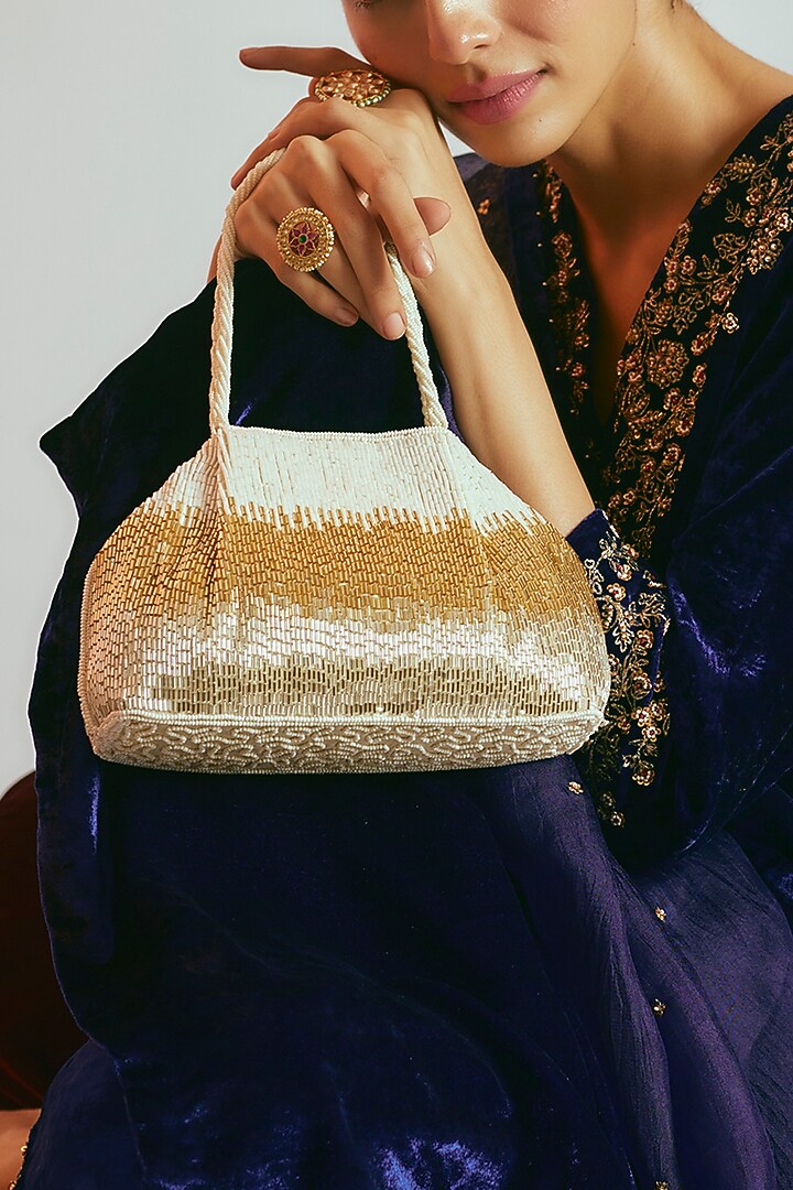 Multi-Colored Satin Beaded Clutch by Sonnet at Pernia's Pop Up Shop
