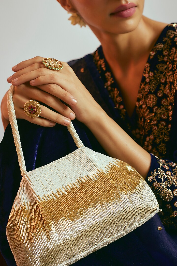 Multi-Colored Satin Beaded Clutch by Sonnet at Pernia's Pop Up Shop