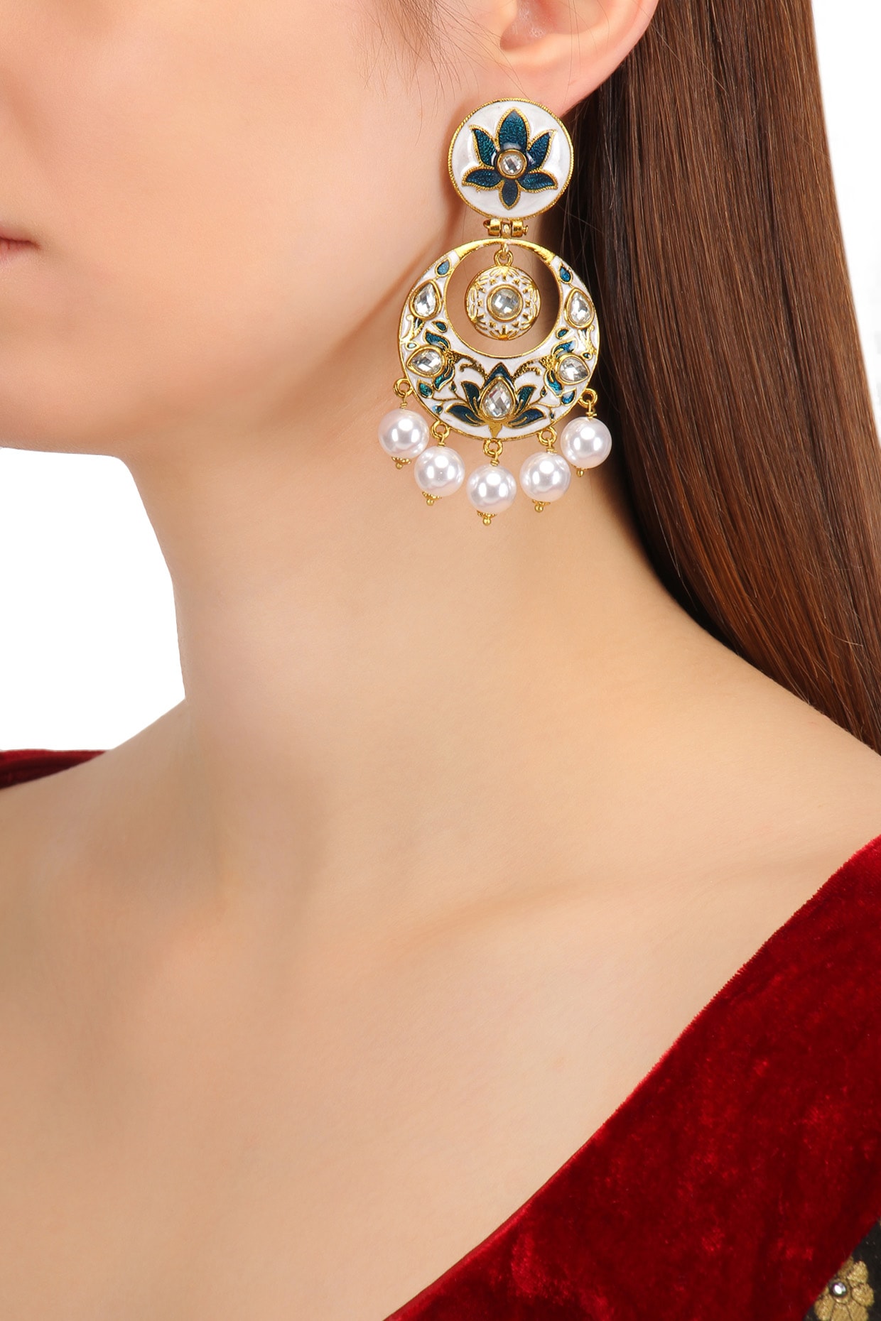 Buy Chandbali Earrings Online | Reeva CZ Chandbali | Anasuya Jewels