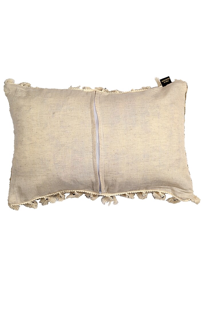 Brown Linen Patchwork Cushion Cover by Solasta at Pernia's Pop Up Shop