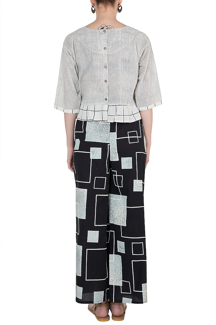 Black Printed Palazzo Pants by BANANA Labs at Pernia's Pop Up Shop