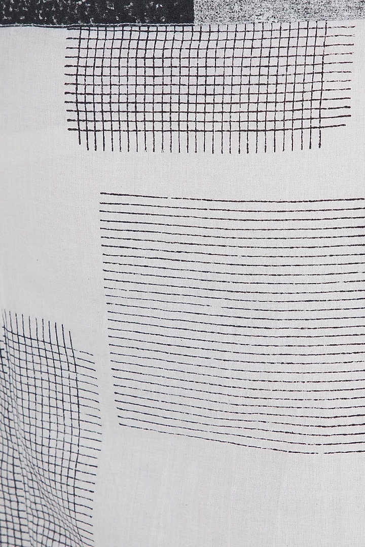 Ivory Hand Block Printed Palazzo Pants by BANANA Labs at Pernia's Pop Up Shop