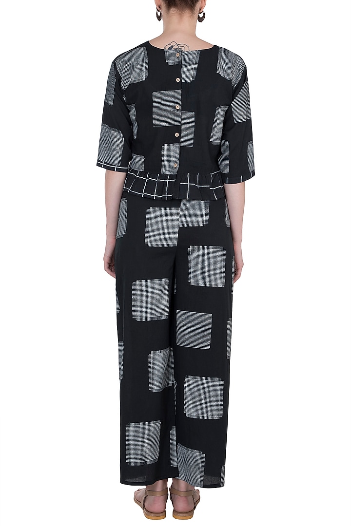 Black Printed Palazzo Pants by BANANA Labs at Pernia's Pop Up Shop