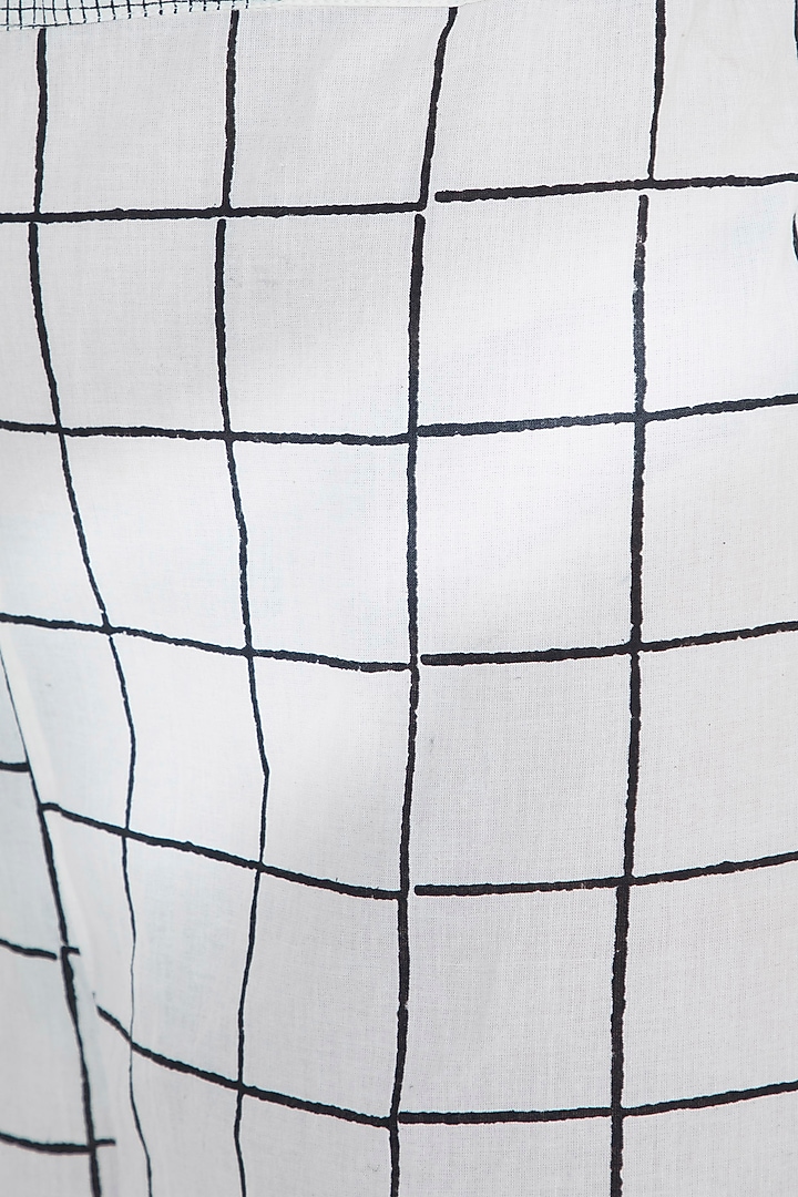 Ivory Hand Block Printed Palazzo Pants by BANANA Labs at Pernia's Pop Up Shop