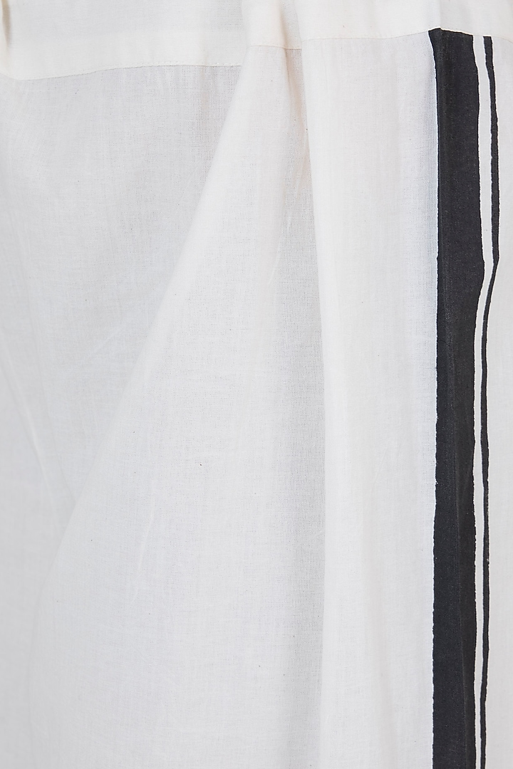 Black Hand Block Printed Palazzo Pants by BANANA Labs at Pernia's Pop Up Shop