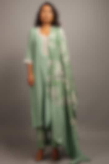 Moss Green Chanderi Kurta Set by Sailex at Pernia's Pop Up Shop