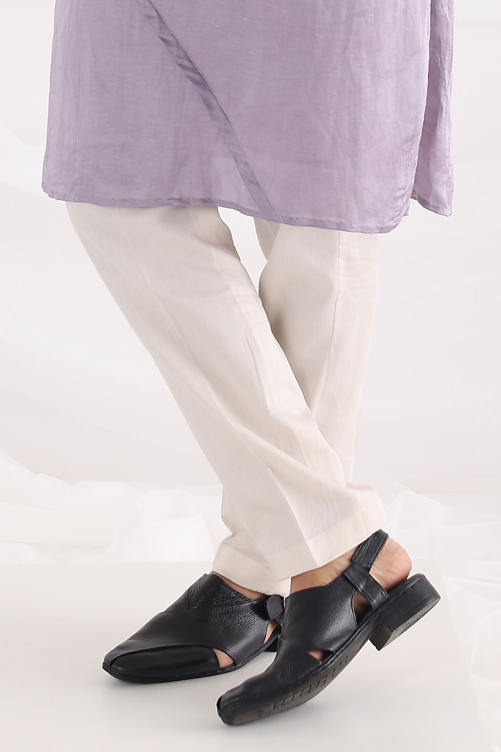 Lavender Ombre Linen Satin Kurta Set by Smriti By Anju Agarwal Men at Pernia's Pop Up Shop