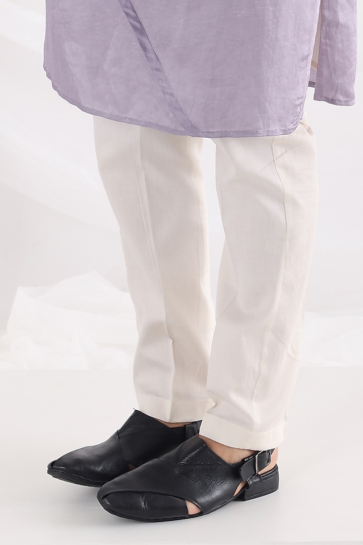 Lavender Linen Satin Nehru Jacket with Kurta Set by Smriti By Anju Agarwal Men at Pernia's Pop Up Shop