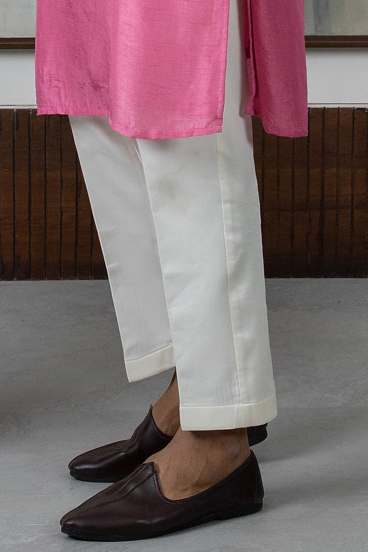 Maroon Ombre Silk Printed Kurta Set by Smriti By Anju Agarwal Men at Pernia's Pop Up Shop