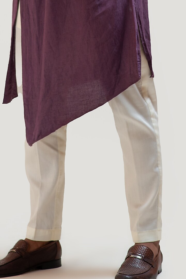 Lavender Ombre Bamberg Silk Embroidered Bundi Jacket Set by Smriti by Anju Agarwal Men at Pernia's Pop Up Shop
