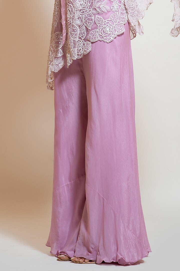 Lavender Organza Embroidered Jacket Set by Smriti by Anju Agarwal at Pernia's Pop Up Shop