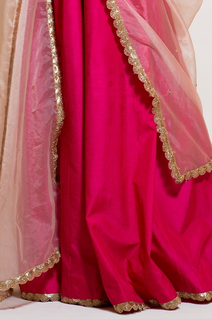 Hot Pink Silk Embellished Party Wear Anarkali Set by Smriti by Anju Agarwal at Pernia's Pop Up Shop