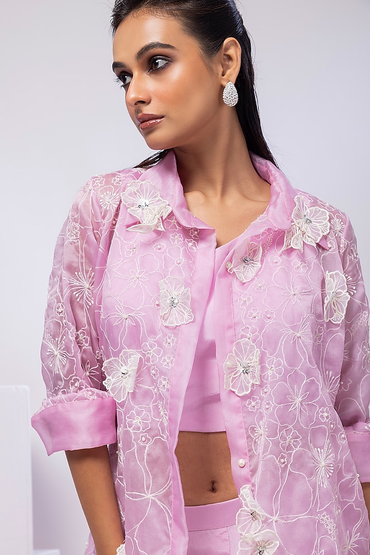 Lavender Chinon Sequins Embellished Co-Ord Set by Smriti by Anju Agarwal at Pernia's Pop Up Shop