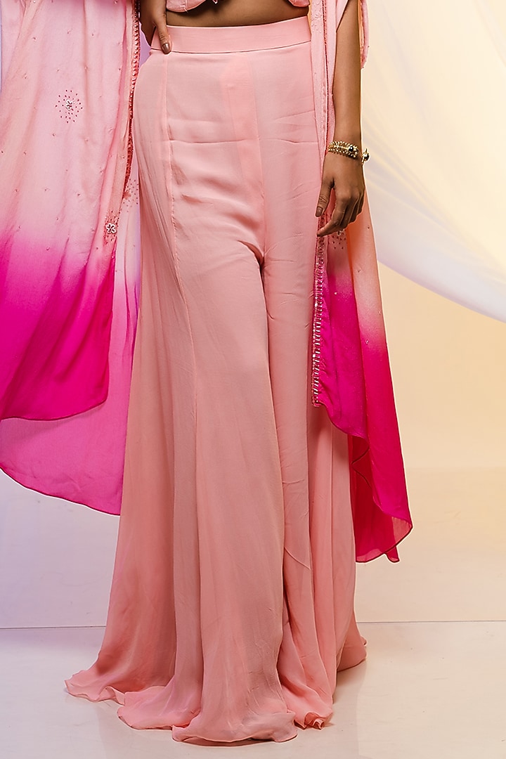 Pink & Flamingo Pink Ombre Chino Cape Set by Smriti by Anju Agarwal at Pernia's Pop Up Shop