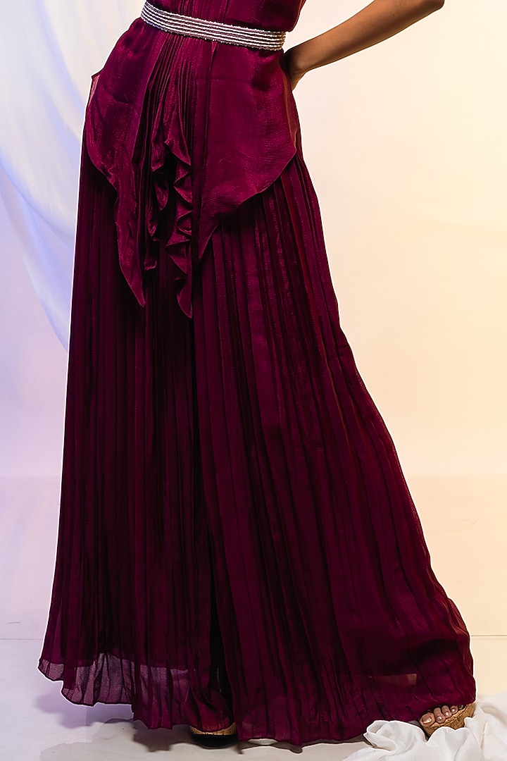 Magenta Chinon Co-Ord Set by Smriti by Anju Agarwal at Pernia's Pop Up Shop