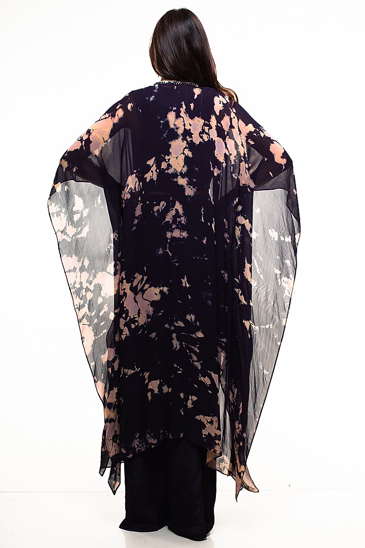 Purple Crepe Draped Skirt Set by Smriti by Anju Agarwal at Pernia's Pop Up Shop
