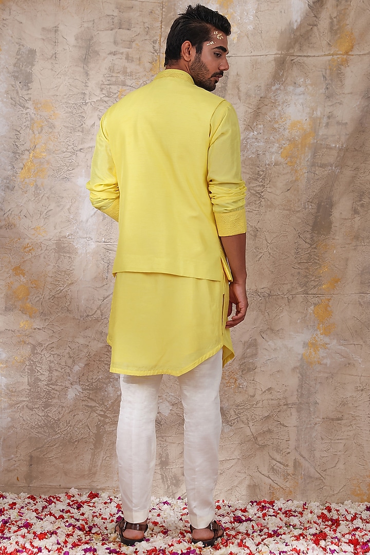 Yellow Ombre Shaded Kurta And Pant Pajama - Smriti- Fabilicious Fashion