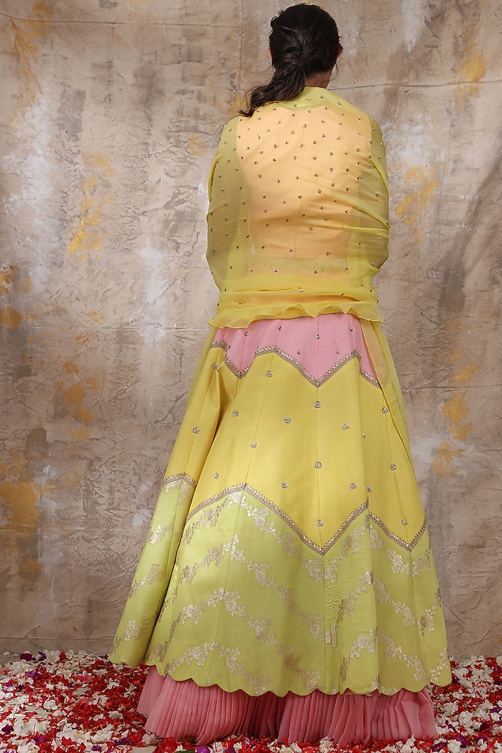 Multi-Colored Silk Wedding Lehenga Set by Smriti by Anju Agarwal at Pernia's Pop Up Shop