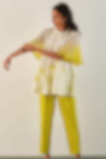 Lime Silk Ombre Shirt by Studio Medium at Pernia's Pop Up Shop