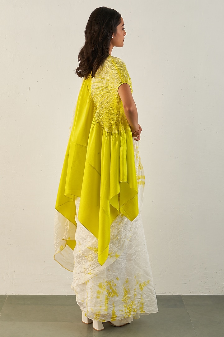 Lime Silk Asymmetrical Top by Studio Medium at Pernia's Pop Up Shop