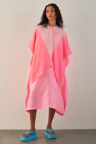 Pink Silk Kaftan by Studio Medium