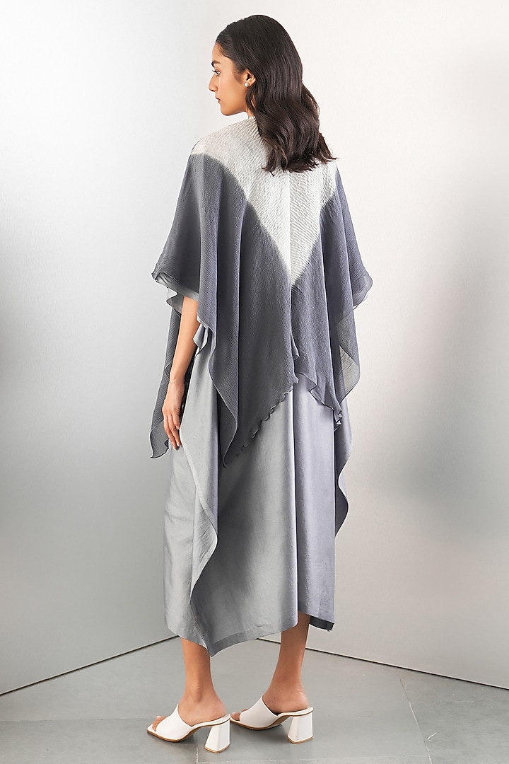 Grey Silk Kaftan by Studio Medium at Pernia's Pop Up Shop
