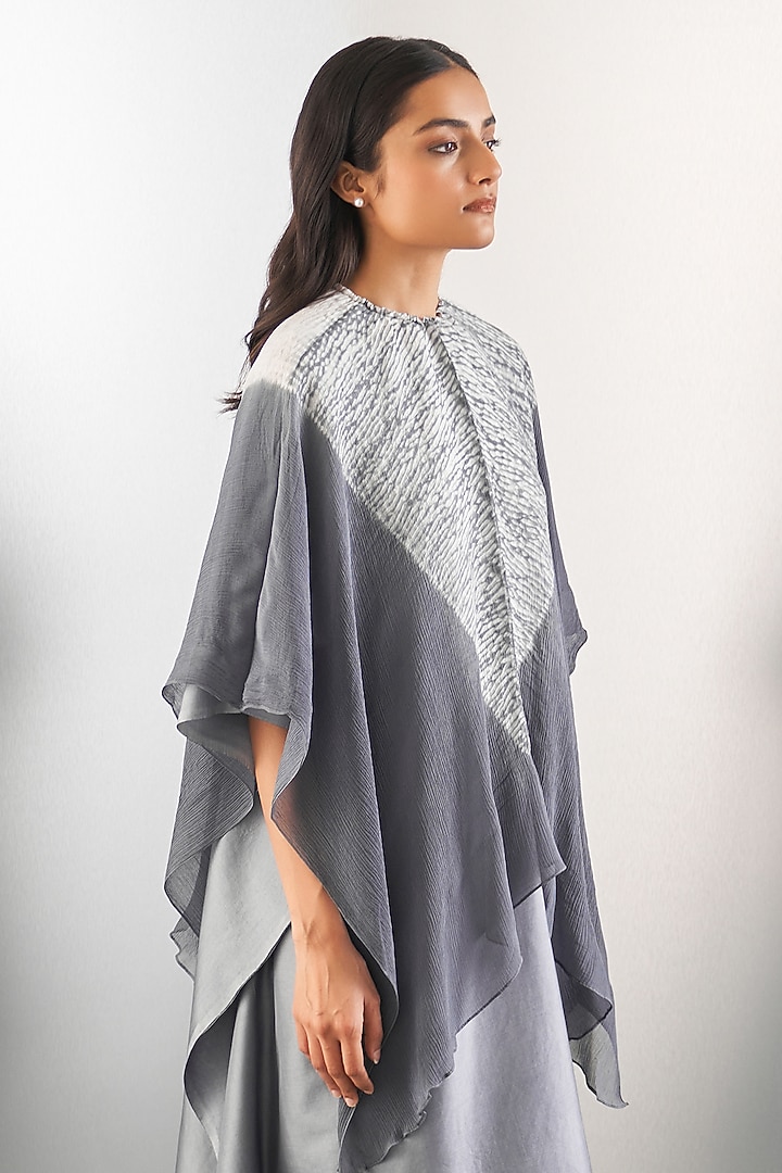 Grey Silk Kaftan by Studio Medium at Pernia's Pop Up Shop