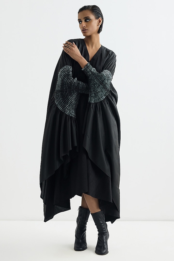 Black Silk Cape by Studio Medium at Pernia's Pop Up Shop