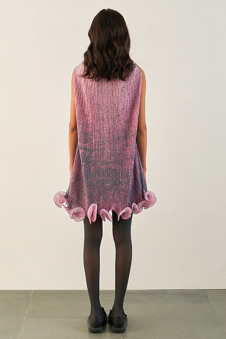 Pink & Grey Silk Cocktail Dress by Studio Medium at Pernia's Pop Up Shop