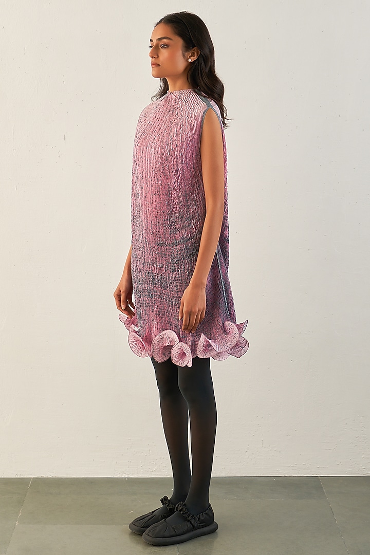 Pink & Grey Silk Cocktail Dress by Studio Medium at Pernia's Pop Up Shop