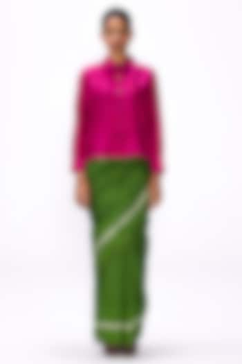 Magenta Silk Shirt Blouse by Studio Medium at Pernia's Pop Up Shop