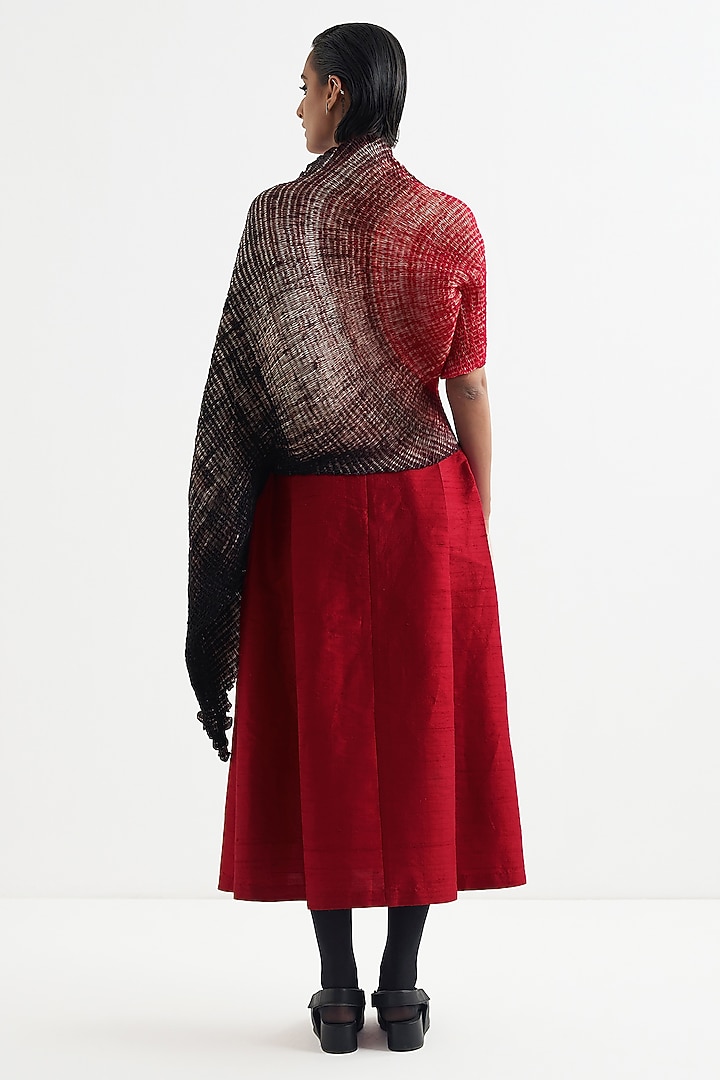 Red & Black Silk Top by Studio Medium at Pernia's Pop Up Shop