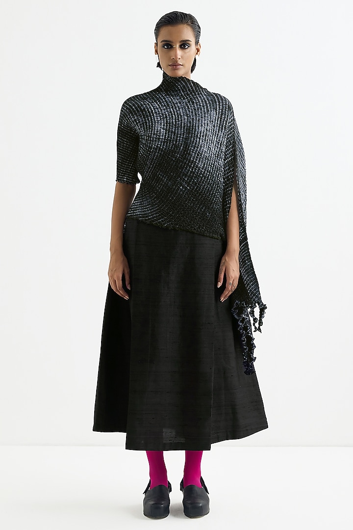 Black Silk Top by Studio Medium at Pernia's Pop Up Shop