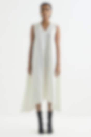 Ivory Raw Silk Vacation Dress by Studio Medium at Pernia's Pop Up Shop