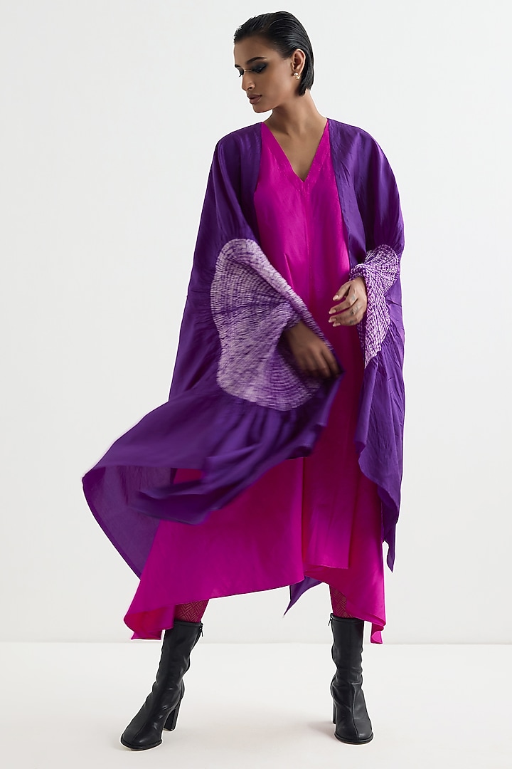 Purple Silk Cape by Studio Medium at Pernia's Pop Up Shop