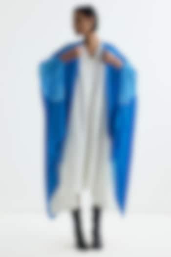 Methyl Blue Silk Cape by Studio Medium at Pernia's Pop Up Shop