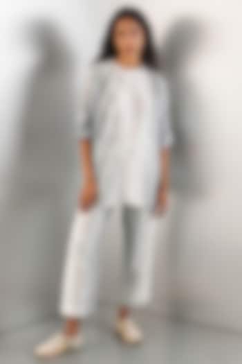 Grey Silk Ombre Shirt by Studio Medium at Pernia's Pop Up Shop