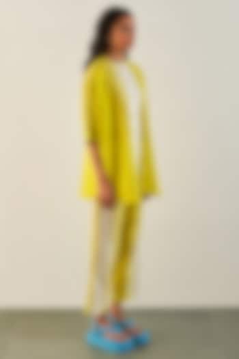 Lime Silk Pant by Studio Medium at Pernia's Pop Up Shop