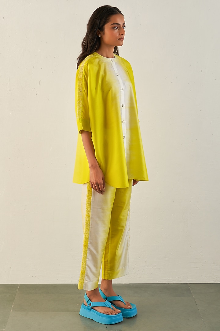 Lime Silk Pant by Studio Medium at Pernia's Pop Up Shop