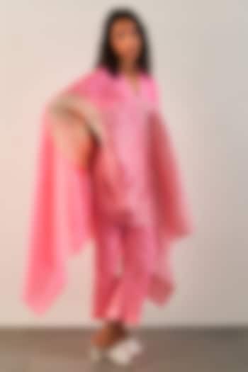 Pink Silk Cape Shirt by Studio Medium at Pernia's Pop Up Shop