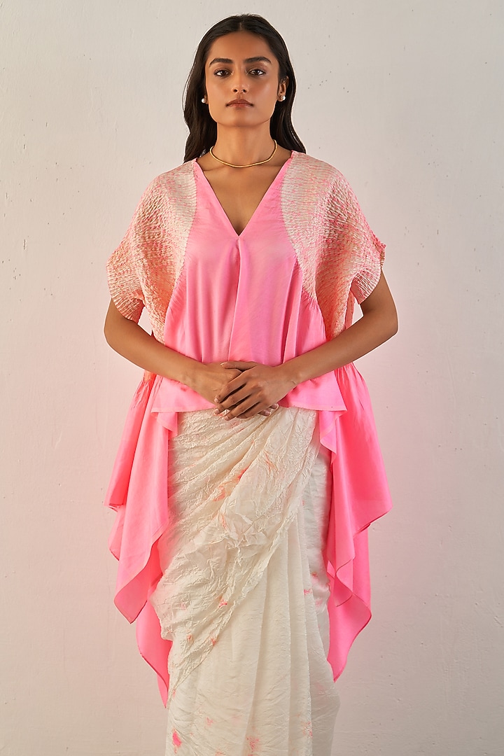 Pink Silk Asymmetrical Top by Studio Medium at Pernia's Pop Up Shop