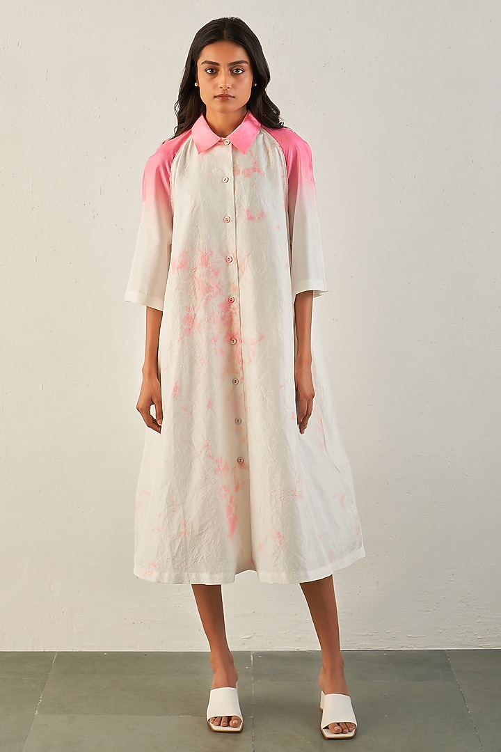Pink Silk Vacation Dress by Studio Medium at Pernia's Pop Up Shop