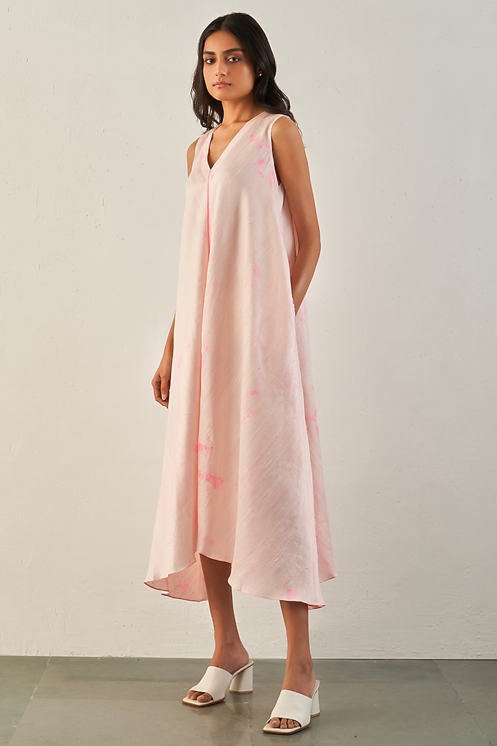 Pink Silk Vacation Dress by Studio Medium at Pernia's Pop Up Shop