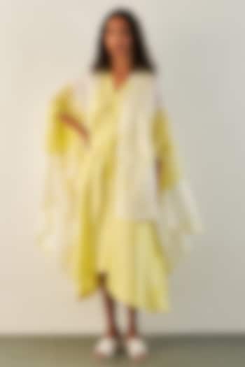 Lime Silk Cape by Studio Medium at Pernia's Pop Up Shop